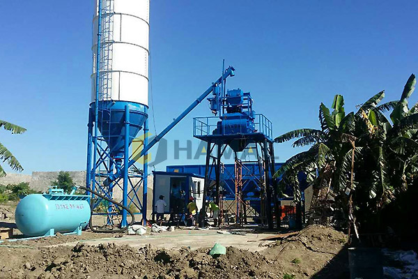HZS35 Small Concrete Batching Plant in Indonesia
